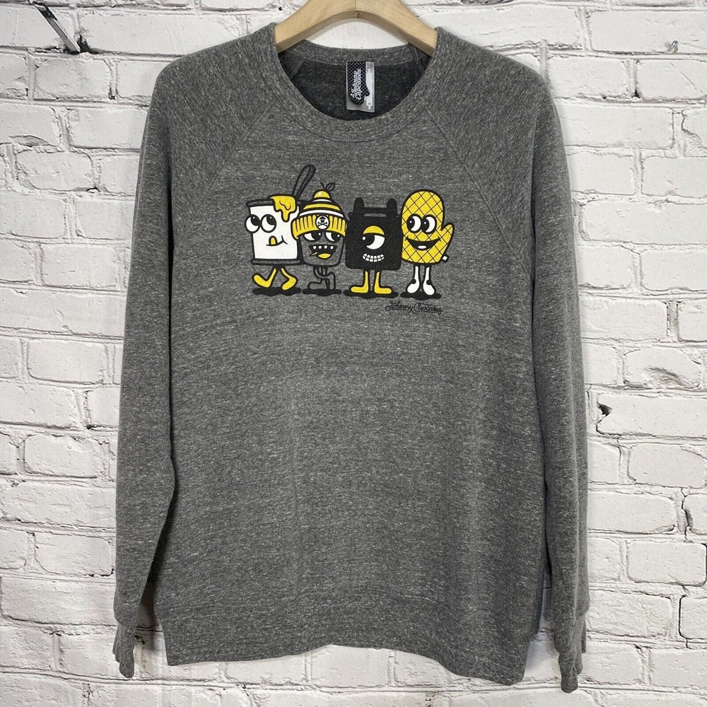 Johnny Cupcakes Crewneck Sweatshirt Size M Bon Appetit Heather Gray‎ Graphic